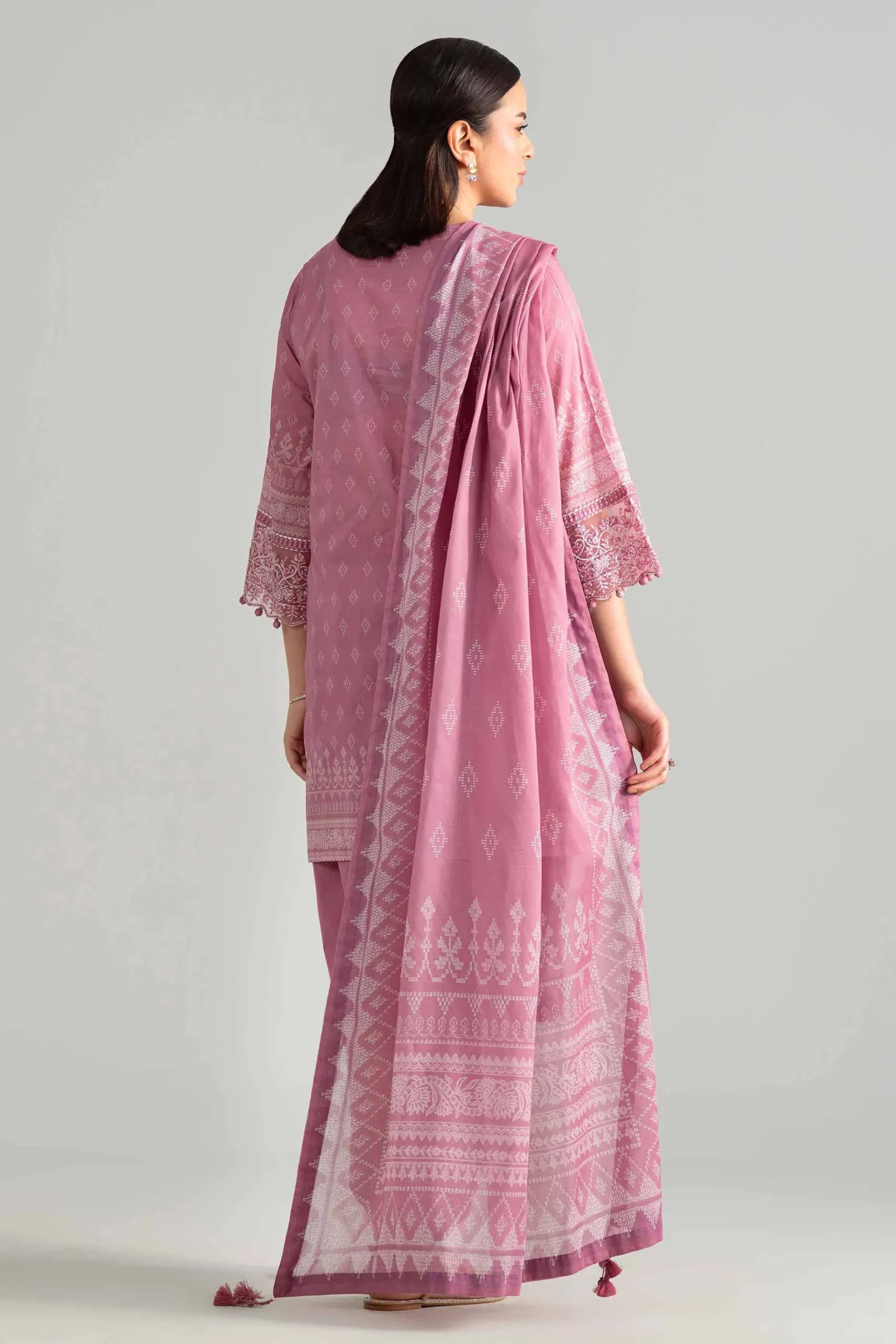 3 Piece - Digital Printed Embroidered Suit - 42601843