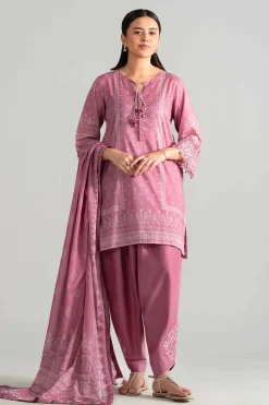 3 Piece - Digital Printed Embroidered Suit - 42601843