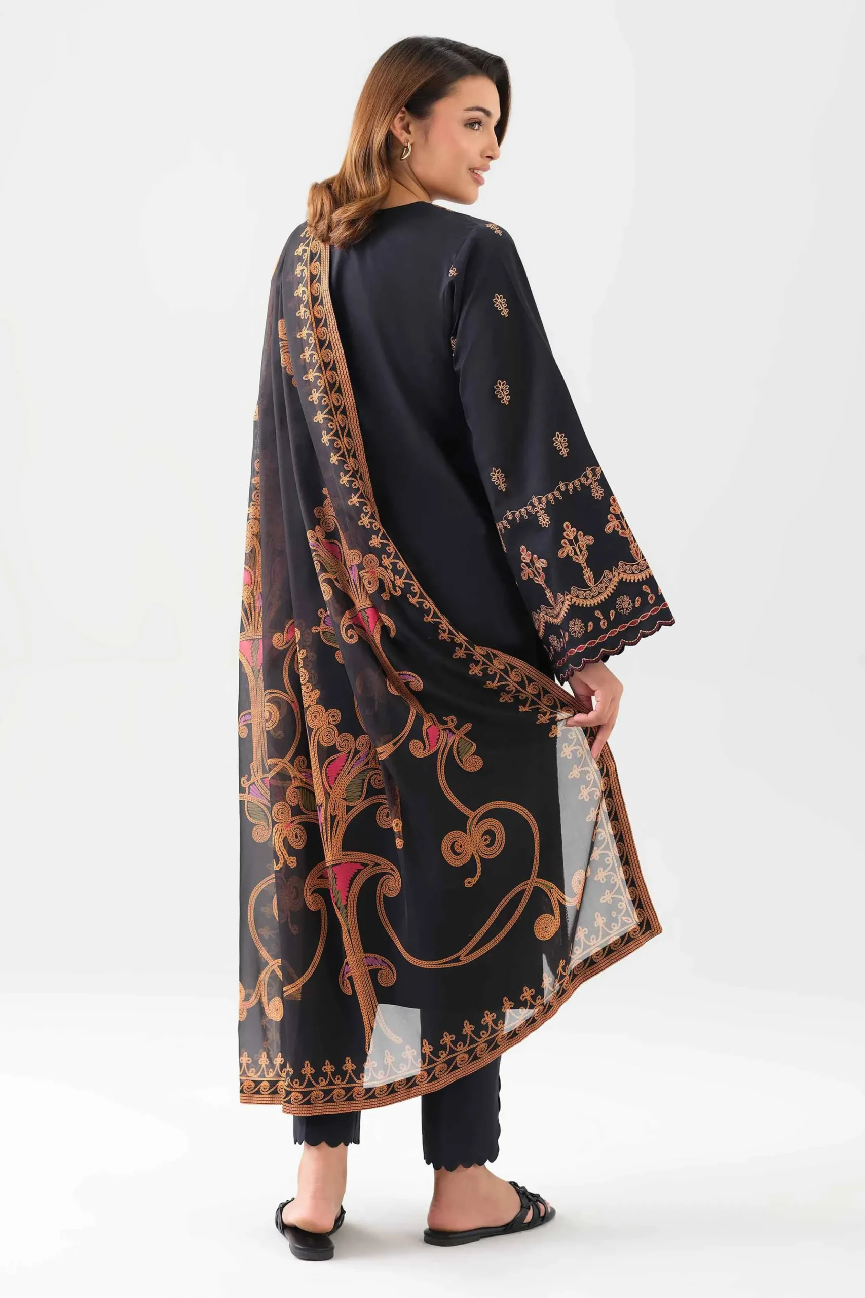 3 Piece - Digital Printed Embroidered Suit - 42601071