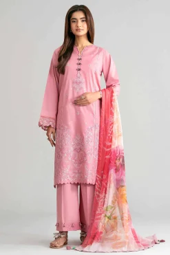 3 Piece - Digital Printed Embroidered Suit - 42601544