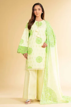 3 Piece - Digital Printed Embroidered Suit - 42501630