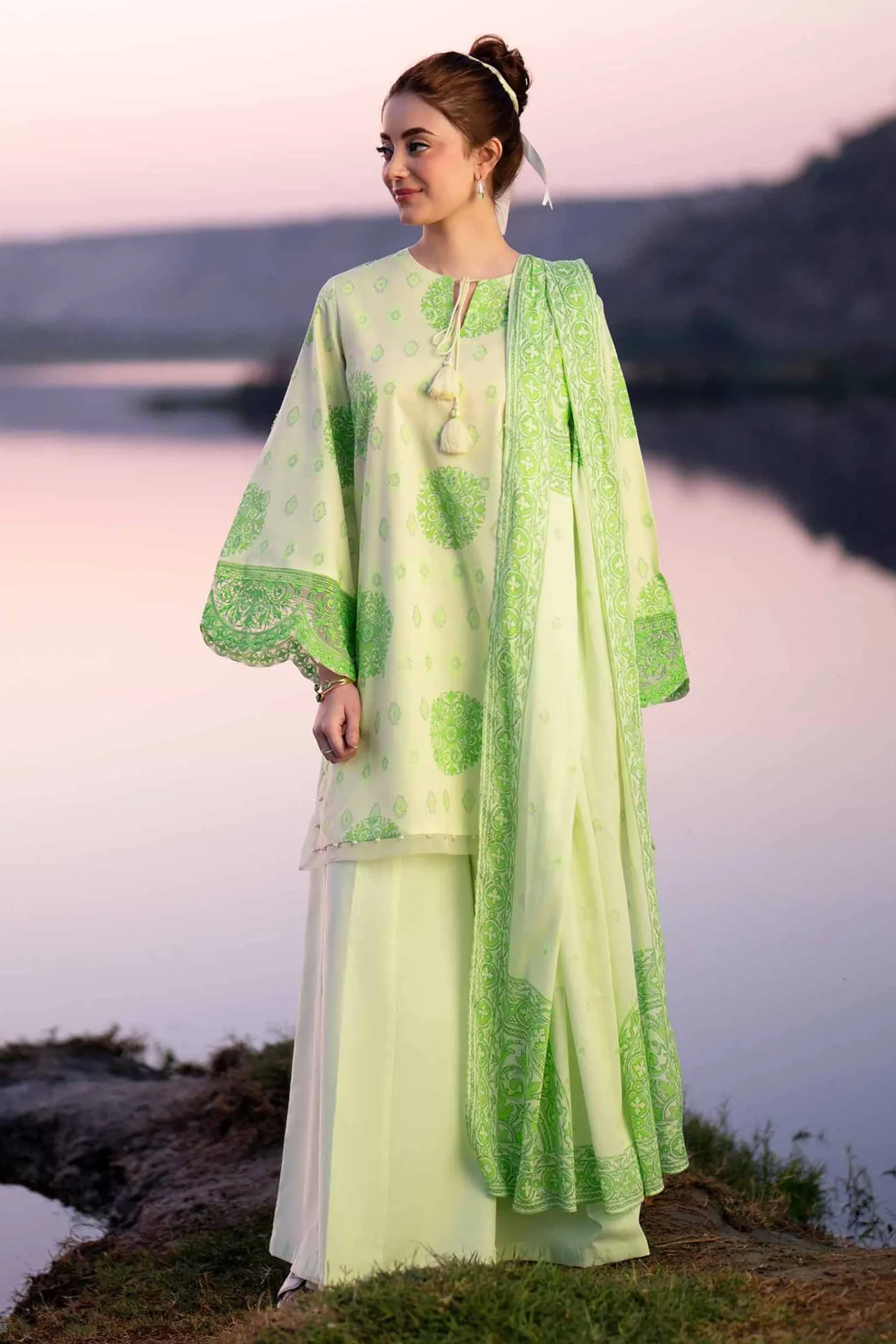 3 Piece - Digital Printed Embroidered Suit - 42501630