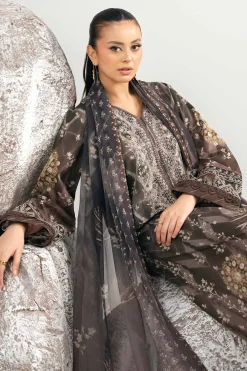 3 Piece - Digital Printed Embroidered Suit - 42502038