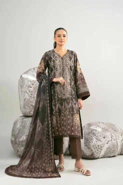 3 Piece - Digital Printed Embroidered Suit - 42502038