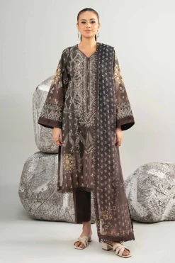 3 Piece - Digital Printed Embroidered Suit - 42502038