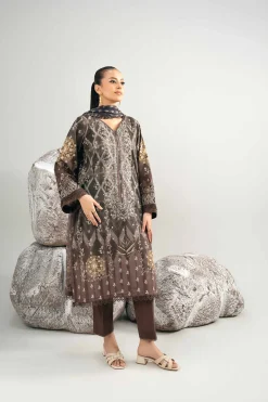 3 Piece - Digital Printed Embroidered Suit - 42502038
