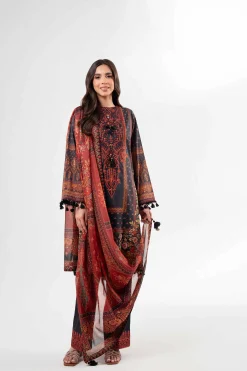 3 Piece - Digital Printed Embroidered Suit - 42502138