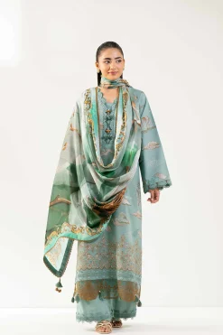 3 Piece - Digital Printed Embroidered Suit - 42501834