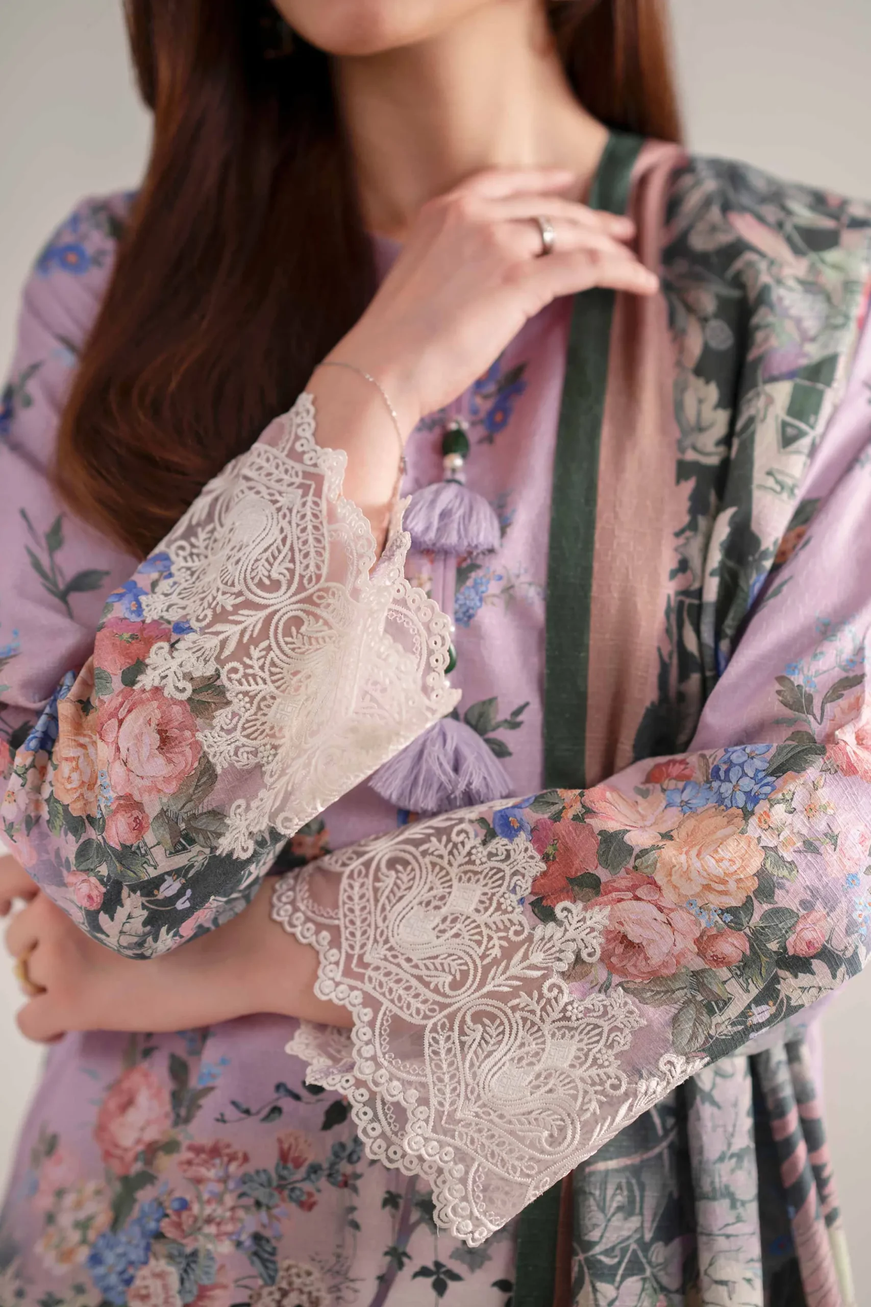 3 Piece - Digital Printed Embroidered Suit - 42502651