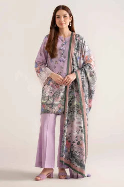 3 Piece - Digital Printed Embroidered Suit - 42502651
