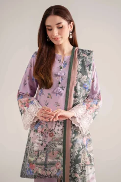 3 Piece - Digital Printed Embroidered Suit - 42502651