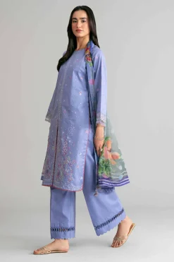 3 Piece - Digital Printed Embroidered Suit - 42601549