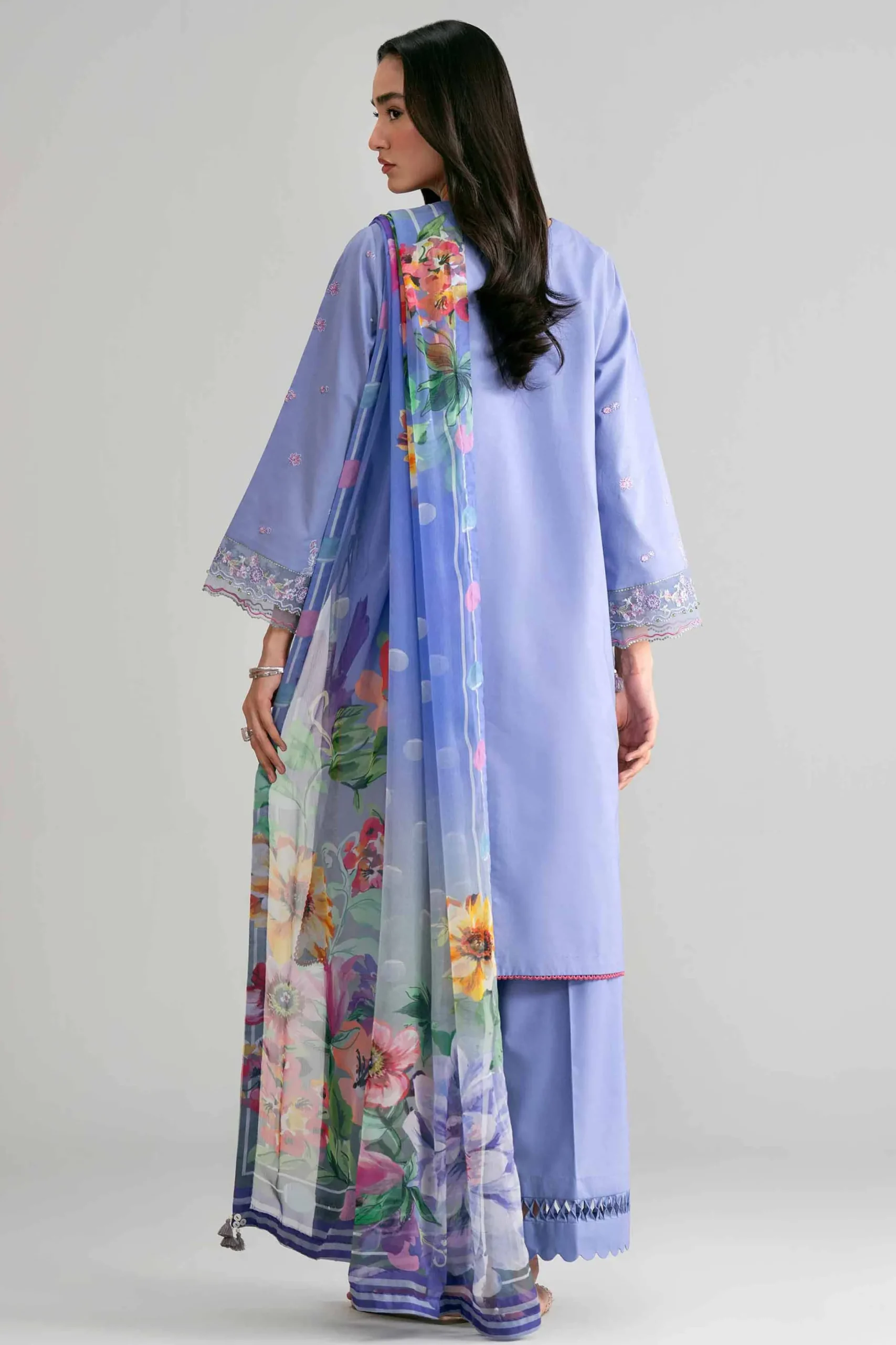 3 Piece - Digital Printed Embroidered Suit - 42601549