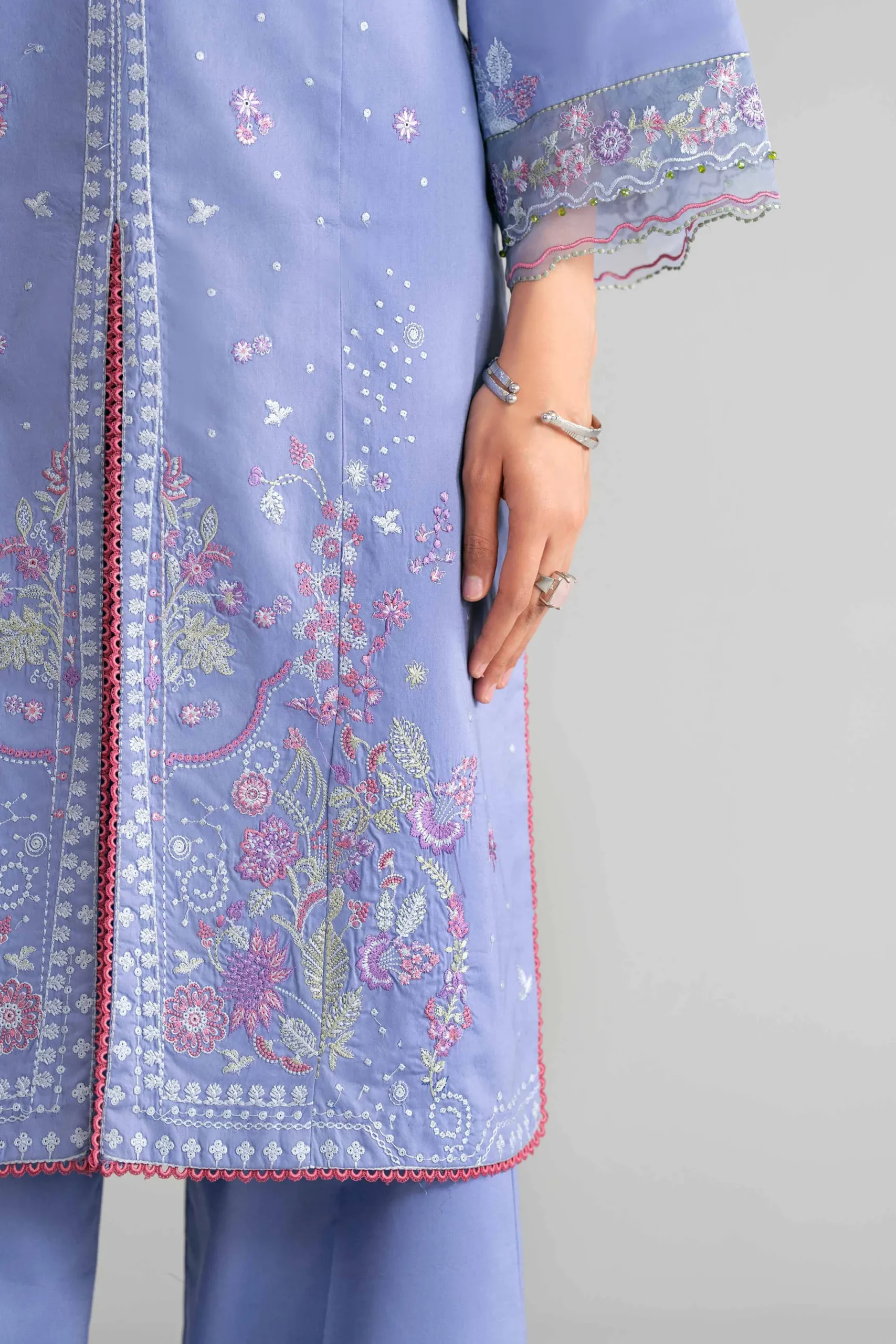 3 Piece - Digital Printed Embroidered Suit - 42601549