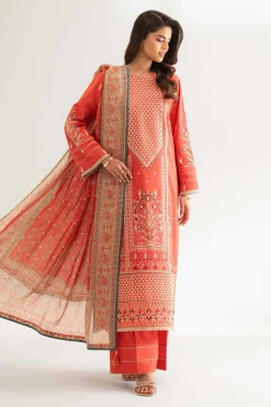 3 Piece - Digital Printed Embroidered Suit - 42501715