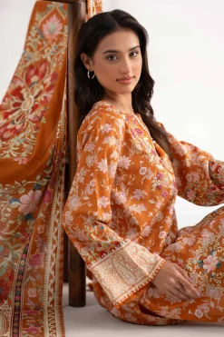 3 Piece - Digital Printed Embroidered Suit - 42502647