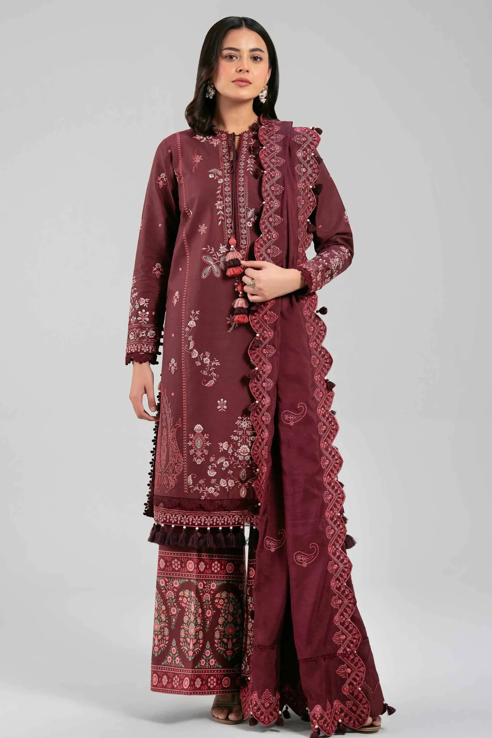 3 Piece - Digital Printed Embroidered Suit - 42601401