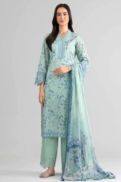 3 Piece - Digital Printed Embroidered Suit - 42601751