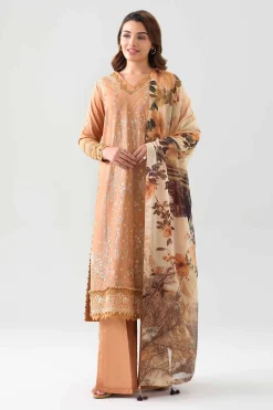 3 Piece - Digital Printed Embroidered Suit - 42601076