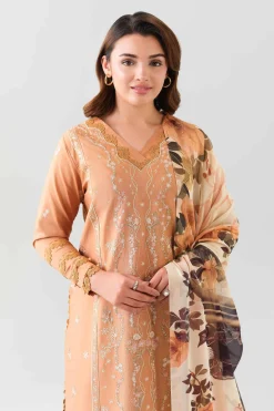 3 Piece - Digital Printed Embroidered Suit - 42601076