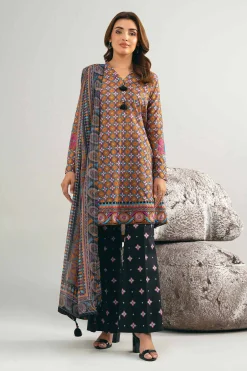3 Piece - Digital Printed Embroidered Suit - 42502048