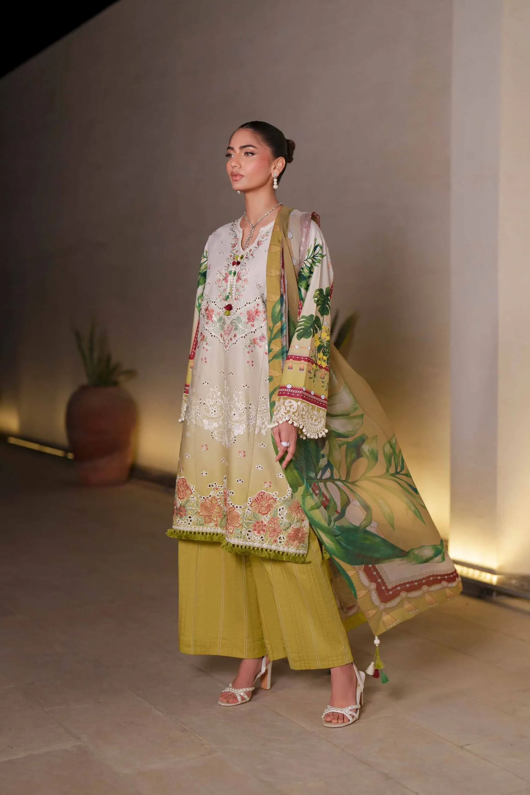 3 Piece - Digital Printed Embroidered Suit - 42601327
