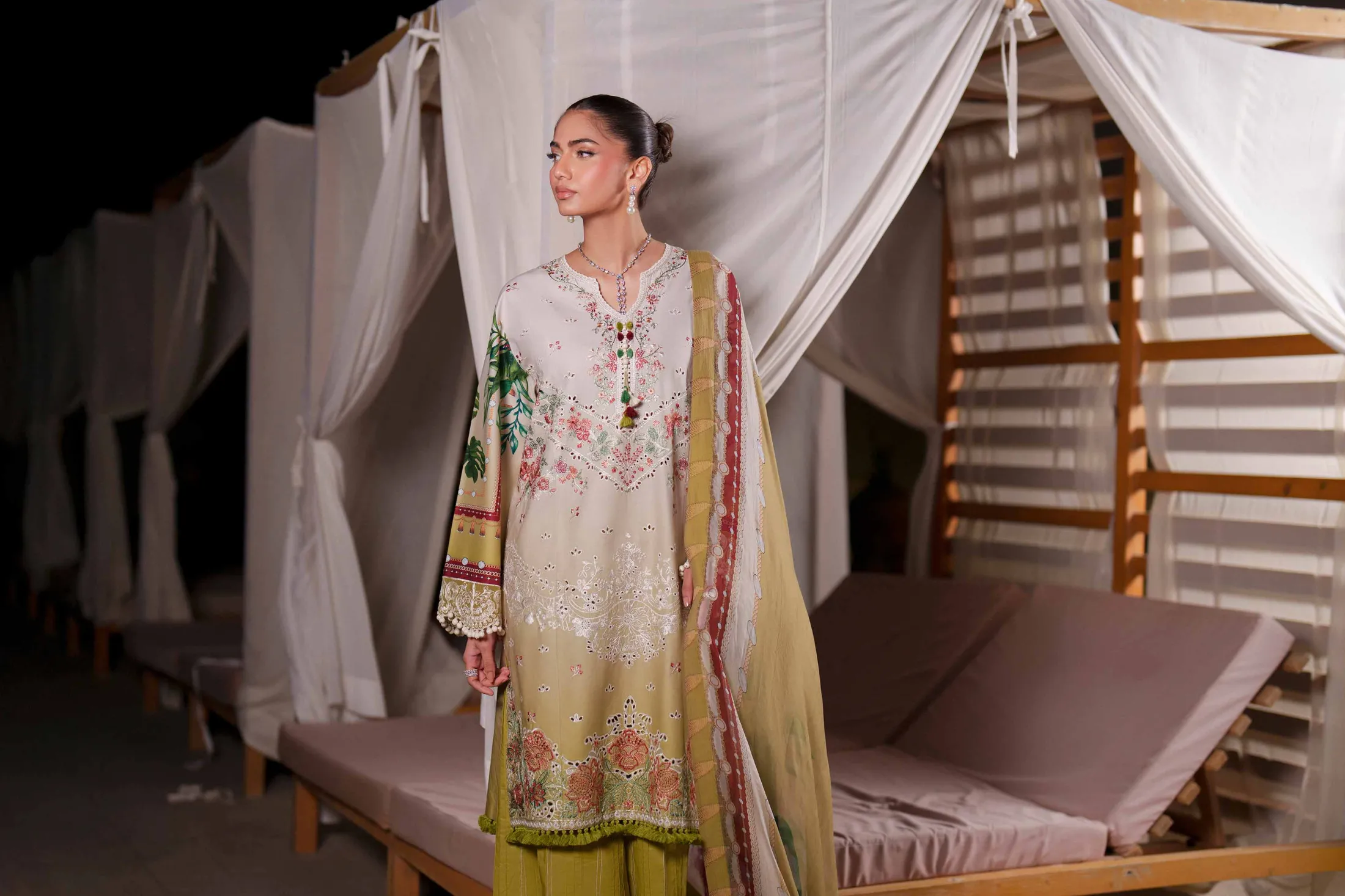 3 Piece - Digital Printed Embroidered Suit - 42601327