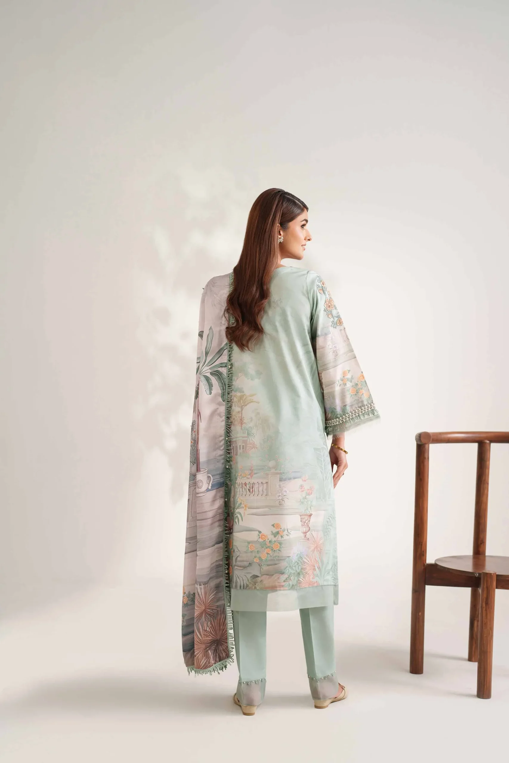 3 Piece - Digital Printed Embroidered Suit - 42502217