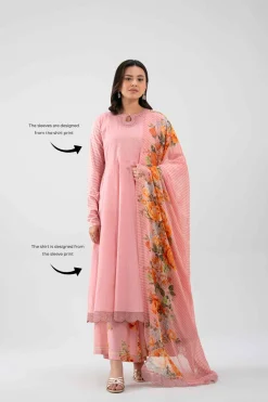3 Piece - Digital Printed Embroidered Suit - 42619518