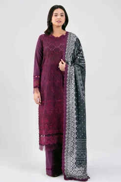 3 Piece - Digital Printed Embroidered Suit - 42601345