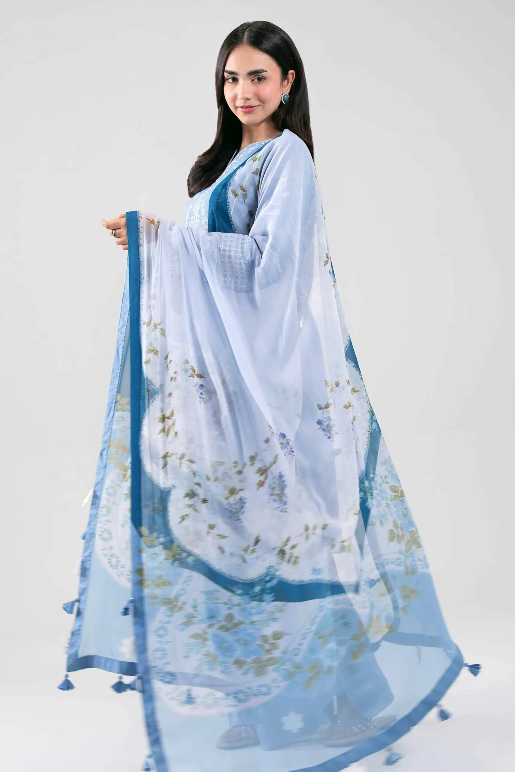 3 Piece - Digital Printed Embroidered Suit - 42601290
