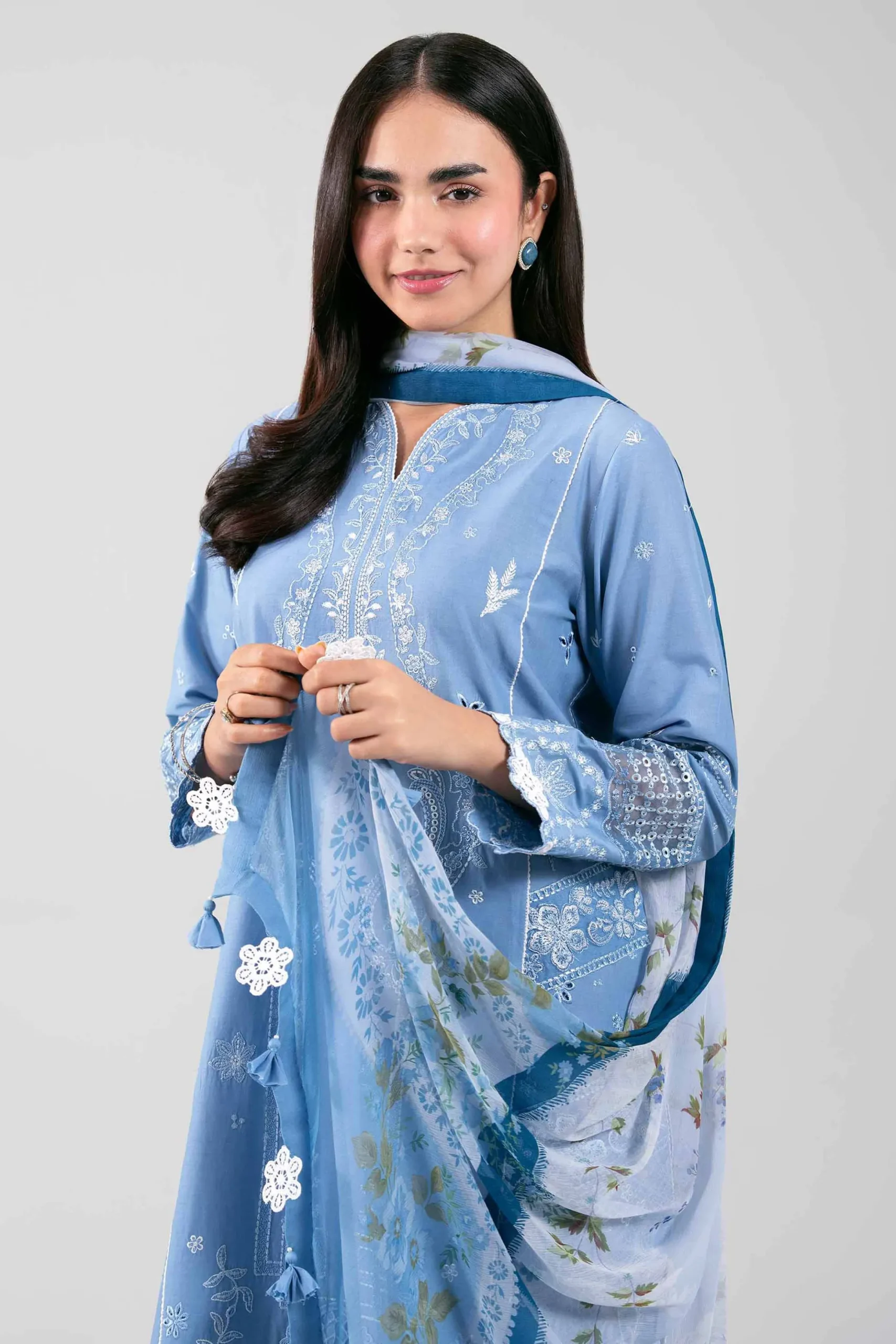 3 Piece - Digital Printed Embroidered Suit - 42601290
