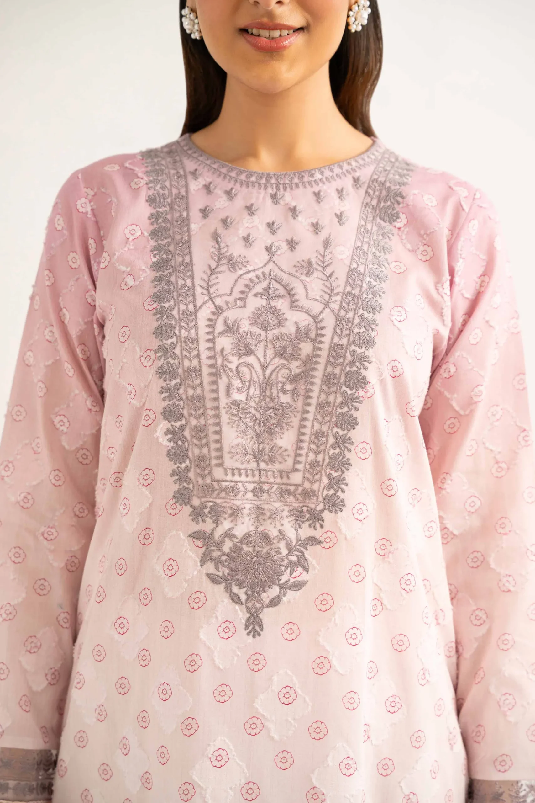 3 Piece - Digital Printed Embroidered Suit - 42502207