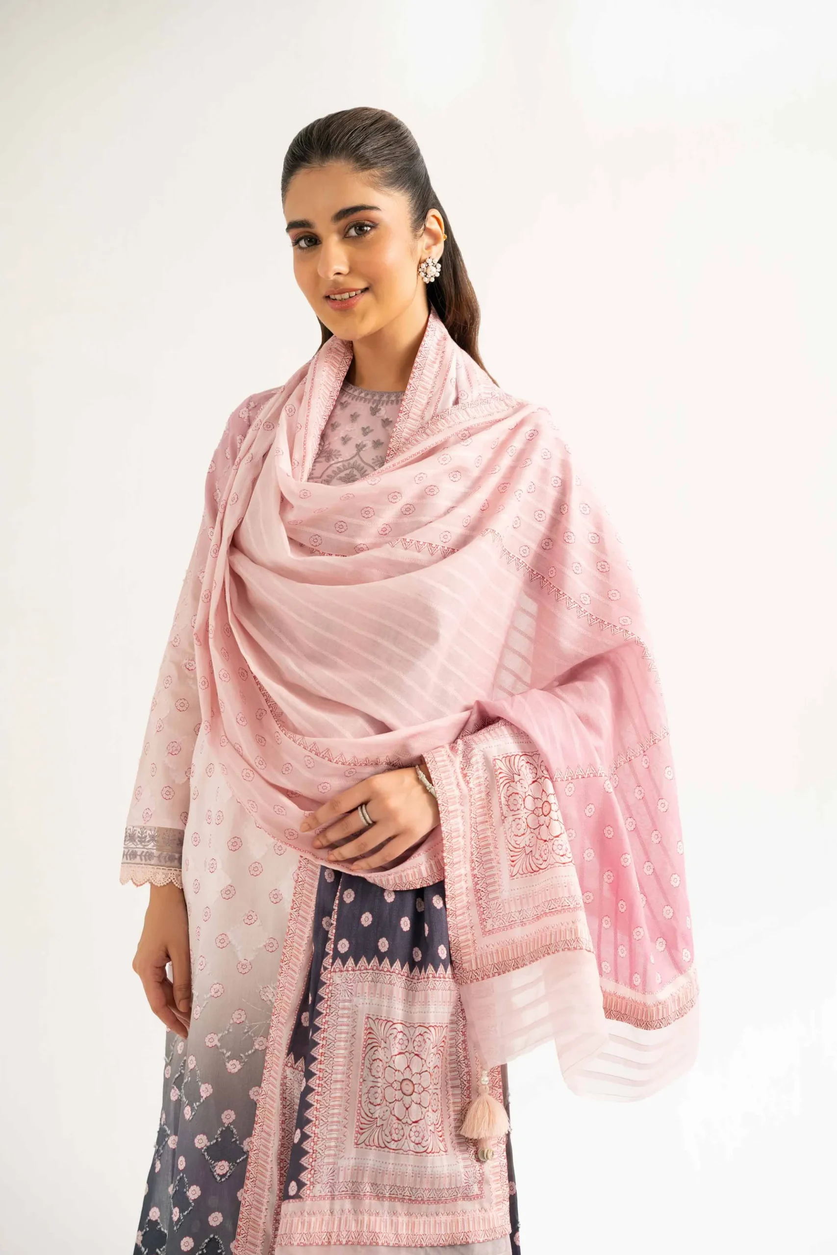 3 Piece - Digital Printed Embroidered Suit - 42502207