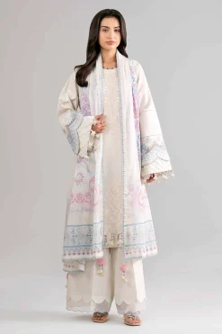 3 Piece - Digital Printed Embroidered Suit - 42601735