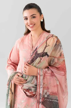 3 Piece - Digital Printed Embroidered Suit - 42601079