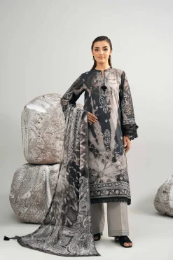3 Piece - Digital Printed Embroidered Suit - 42502037