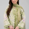3 Piece - Digital Printed Embroidered Suit - 42601329