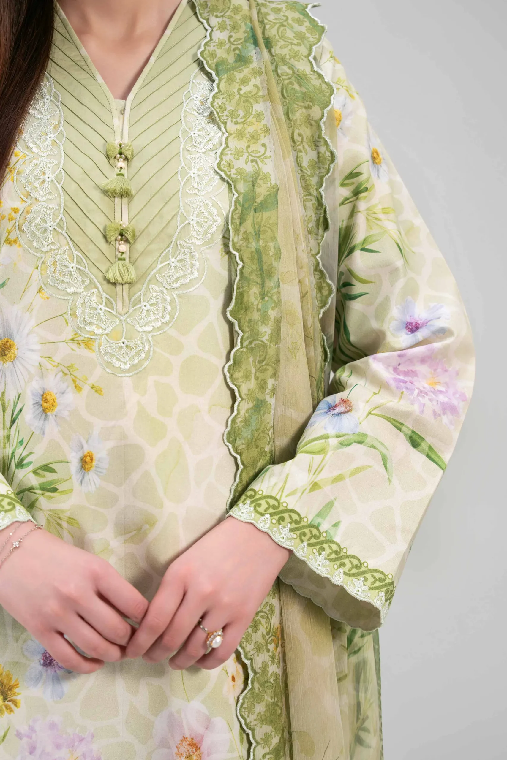 3 Piece - Digital Printed Embroidered Suit - 42601329