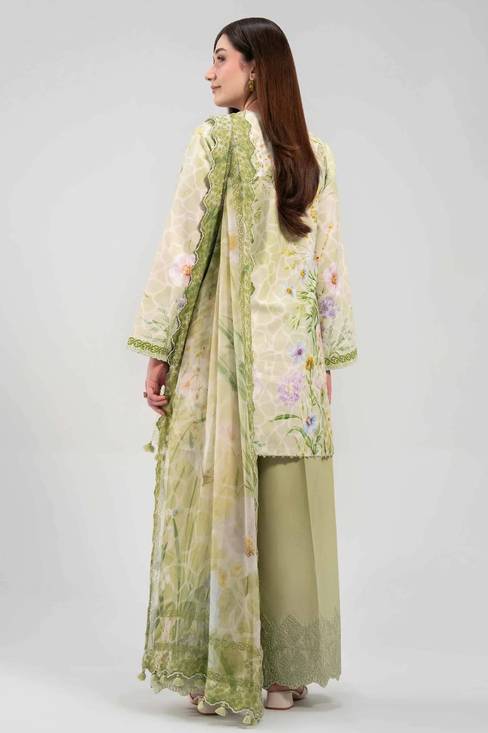 3 Piece - Digital Printed Embroidered Suit - 42601329