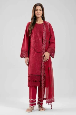 3 Piece - Digital Printed Embroidered Suit - 42601285