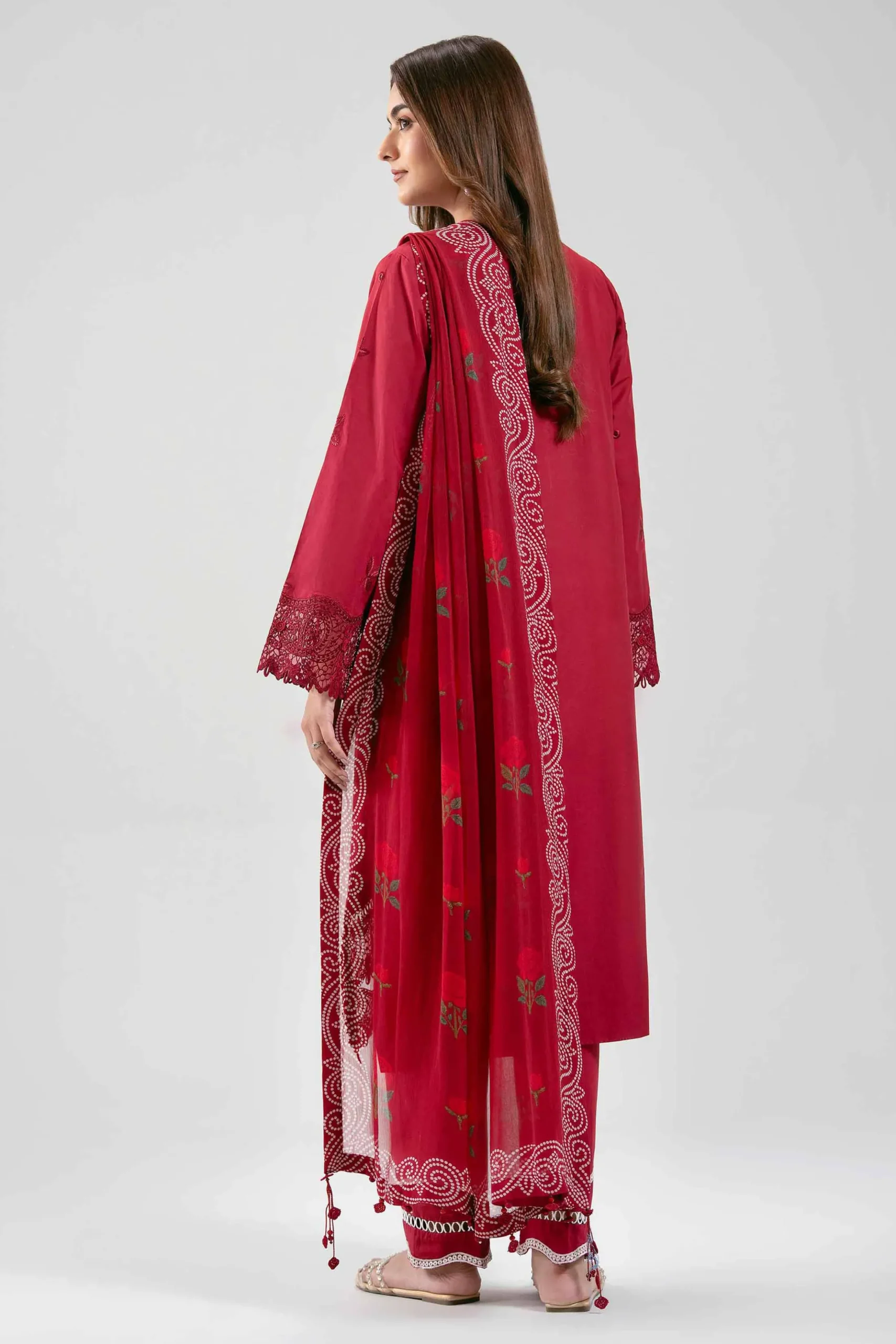 3 Piece - Digital Printed Embroidered Suit - 42601285