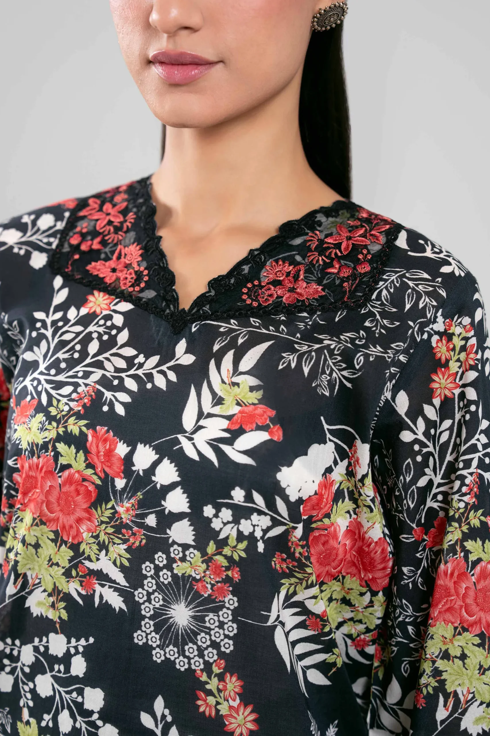 3 Piece - Digital Printed Embroidered Suit - 42601359