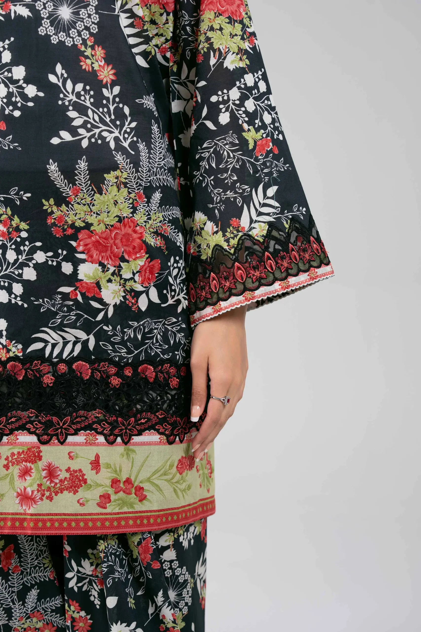 3 Piece - Digital Printed Embroidered Suit - 42601359