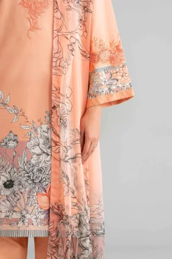 3 Piece - Digital Printed Embroidered Suit - 42601563