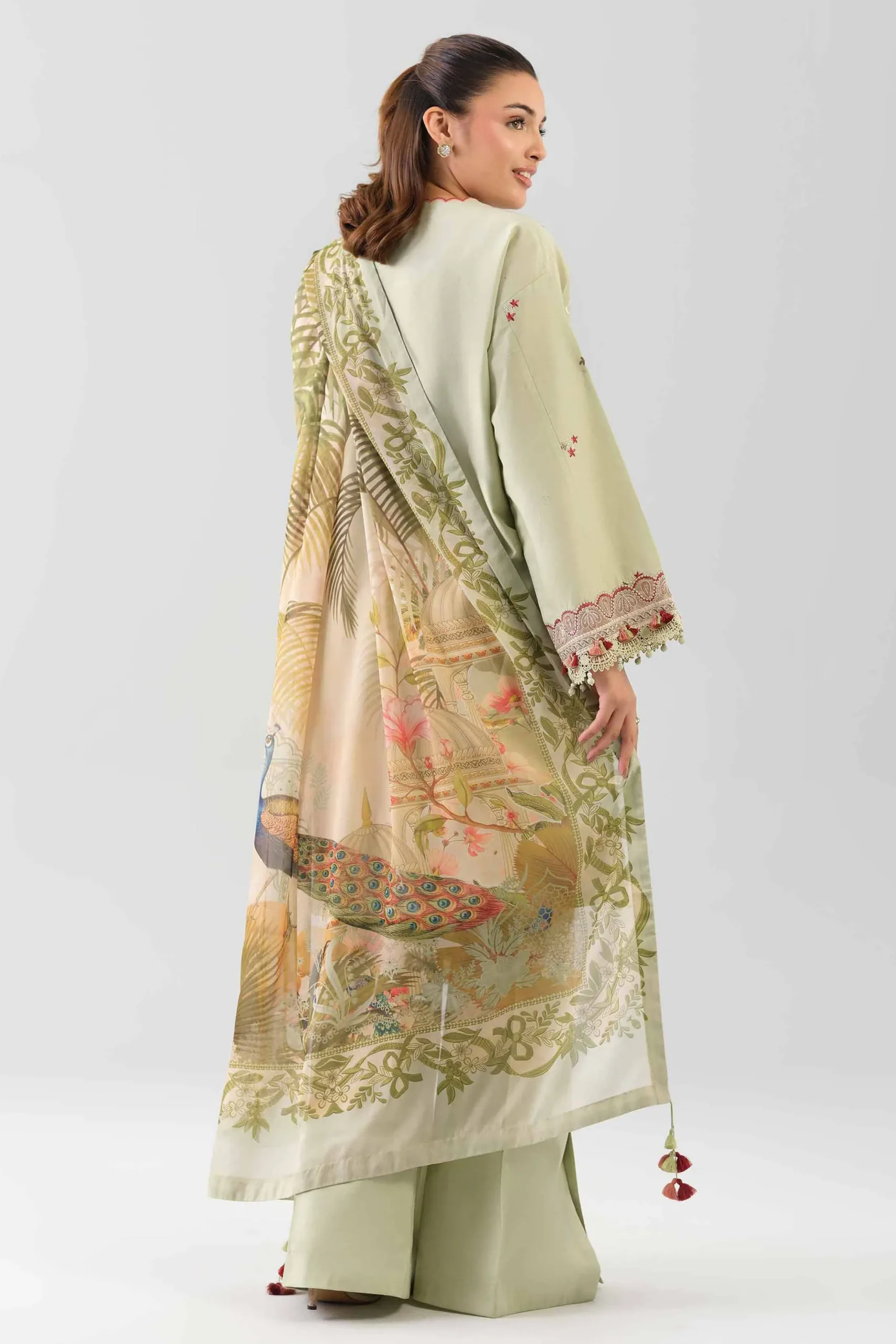 3 Piece - Digital Printed Embroidered Suit - 42601074