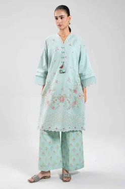 2 Piece - Digital Printed Embroidered Suit - 42601084