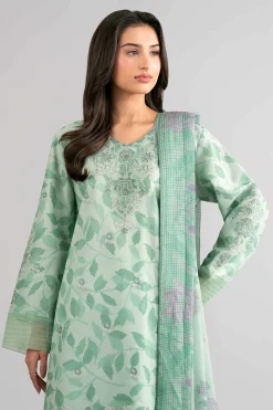 3 Piece - Digital Printed Embroidered Suit - 42601743