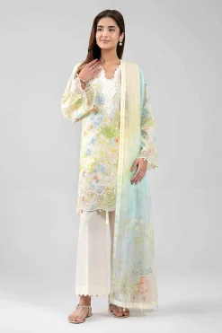 3 Piece - Digital Printed Embroidered Suit - 42601238