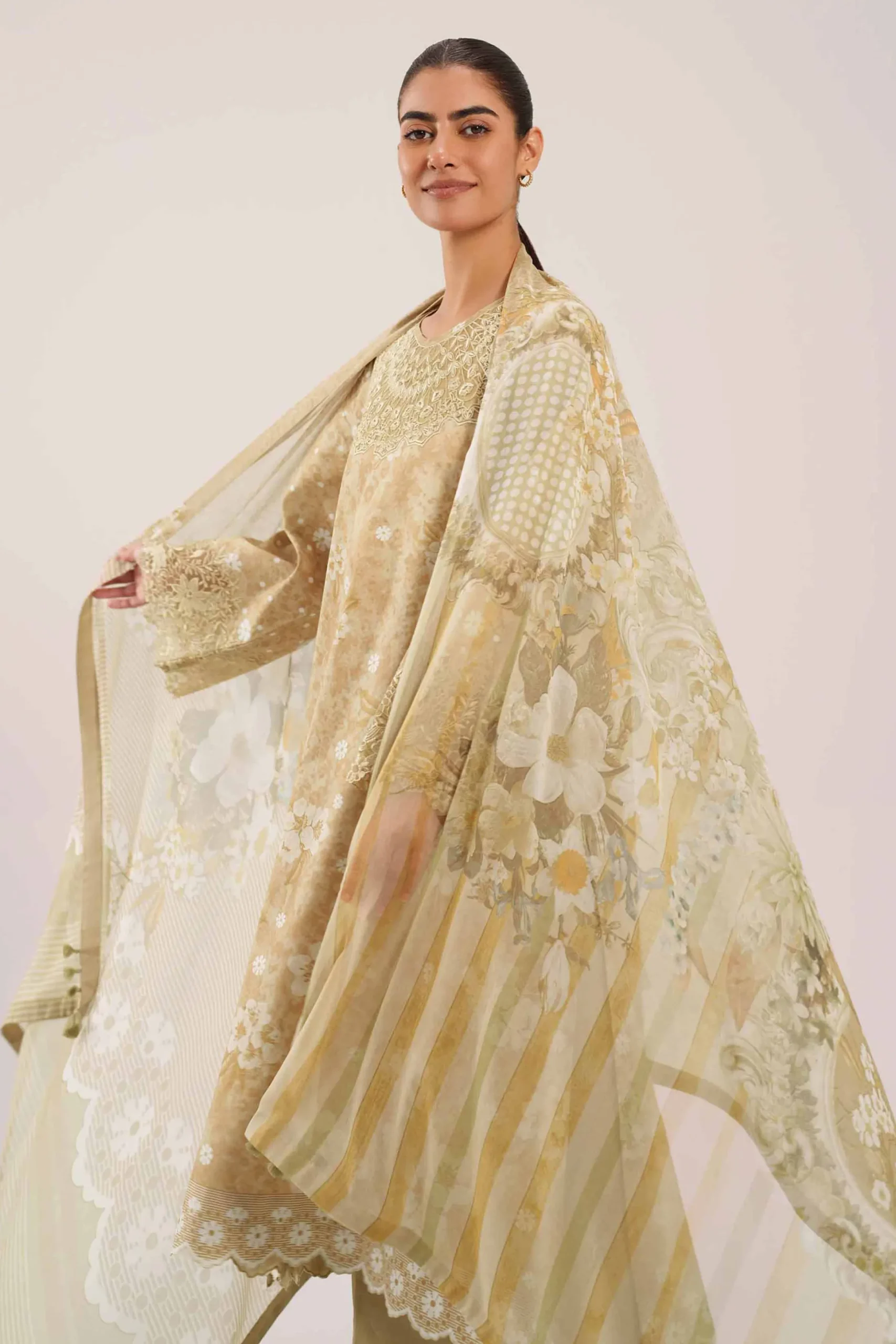 3 Piece - Digital Printed Embroidered Suit - 42601215